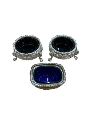 Lot 239 - Pair of Victorian silver salts and one other (3)