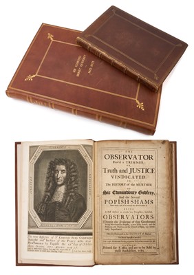 Lot 747 - A bound volume containing assorted Popish Plot pamphlets and specifically the murder of Sir Edmund Berry Godfrey, and another comprised of facsimile engraving...