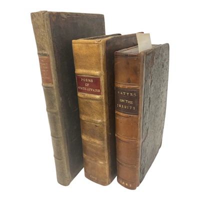 Lot 748 - John Oldham - Satyrs upon the Jesuits: written in the year 1679. And some other pieces. By the Same Hand. the second edition corrected, 1682. Bound with two o...