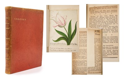 Lot 750 - Godfrey family - interesting album of items relating to the Godfrey family including a fine 17th century botanical watercolour of a tulip inscribed in pen pai...