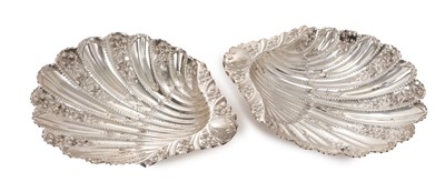 Lot 241 - Pair of Victorian silver shell shaped dishes