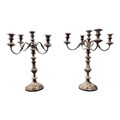 Lot 259 - Silver plated candelabra