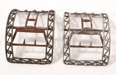 Lot 765 - Pair of George III silver and steel buckles, of arched form, 7cm long, maker's mark BM
