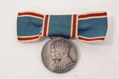 Lot 793 - The Coronation of H.M. King George VI 1937, silver Coronation medal with bow ribbon for ladies