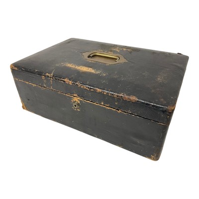 Lot 786 - H.M. King George V, Royal Private Accounts Despatch box with gilt embossed Prince of Wales feather crest to lid and ' Private Accounts' by Wickwar, 40 x 28 x 16cm Provenance: Captain Sir Bryan...