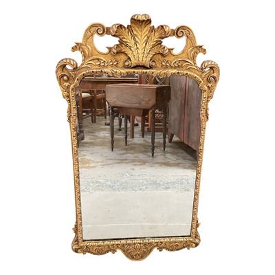 Lot Queen Anne style gilt wall mirror