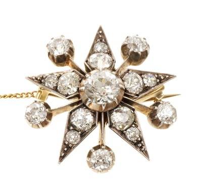 Lot Victorian diamond star brooch