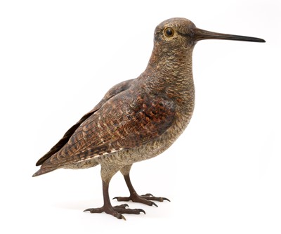Lot Early 20th century Austrian cold painted bronze sculpture by Franz Bergman, in the form of Woodcock