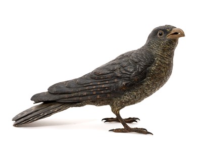 Lot Early 20th century Austrian cold painted bronze sculpture by Franz Bergman, in the form of a cuckoo