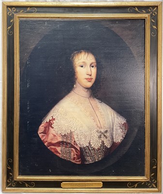 Lot 796 - After Cornelius Johnson, photographic print of a portrait of Dorothy Godfrey (1565-1664), 82 x 64cm, in 17th century style frame
