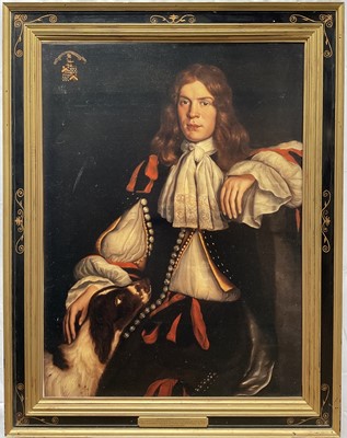 Lot 797 - After Van Hoogstraaten, photographic print of the portrait of Thomas Godfrey of Heppington (1630-1690) 103 x 74cm, in 17th century style frame