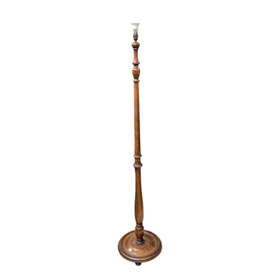 Lot 5381 - Wooden standard lamp with turned stem, 175cm tall