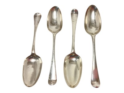 Lot 250 - Four early-mid 18th century silver tablespoons