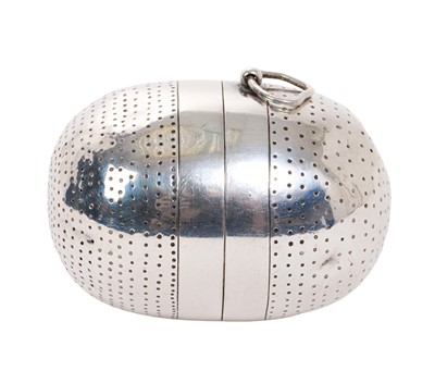 Lot 248 - Georgian/Victorian silver perforated infuser or perfume container.