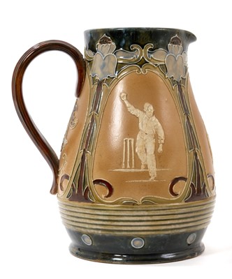 Lot 129 - Doulton cricket themed jug