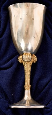Lot 257 - Silver / silver gilt goblet commemorating Charles and Diana marriage 1981