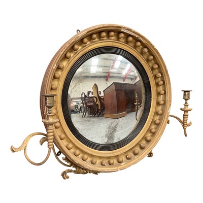 Lot Regency girandole convex wall mirror