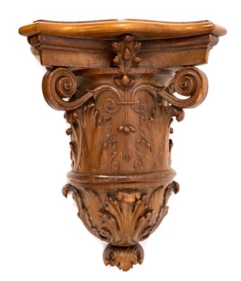 Lot 19th century carved wooden architectural wall bracket