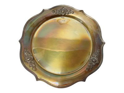 Lot 330 - SilverSilver salver with applied foliate decoration and scalloped edge