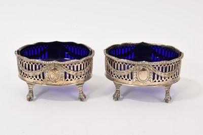Lot 282 - Pair of Georgian silver salts