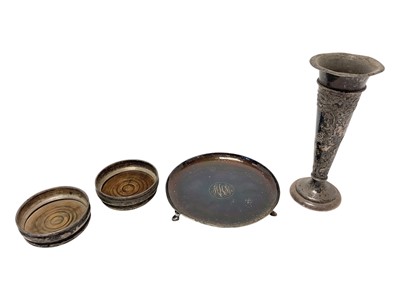 Lot 281 - Pair of silver coasters and other silver items