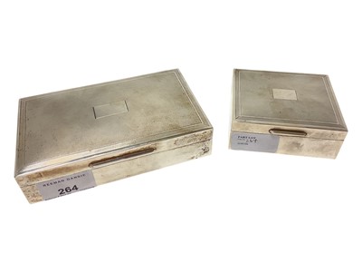 Lot 264 - Two contemporary silver cigarette box of rectangular form, with engine turned decoration