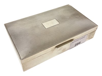 Lot 266 - Contemporary silver cigarette case of rectangular form, with hinged cover