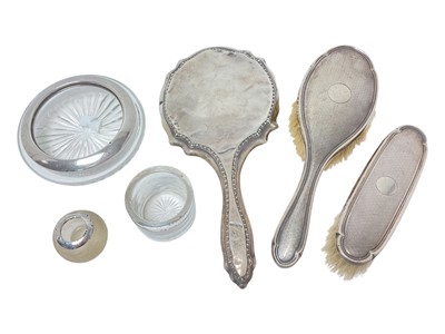 Lot 267 - Three miscellaneous early 20th century and later silver mounted glass articles and other items
