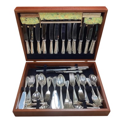 Lot 5058 - Canteen of silver plated feather-edge pattern cutlery by John Osborne, Sheffield