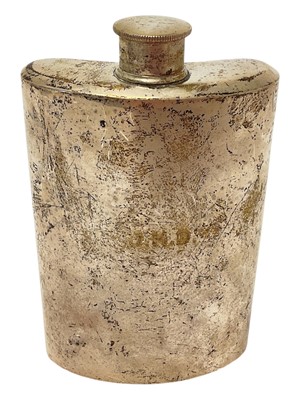 Lot 276 - Silver bowed hip flask