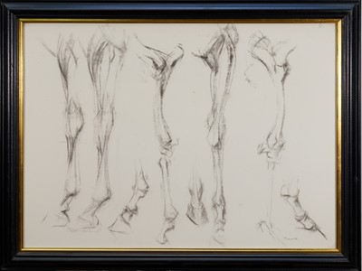 Lot *Jonathan Trowell (1938-2013) set of six pencil and charcoal sketches - Horse Anatomy, each signed, 52cm x 72.5cm, in matching glazed frames. Provenance: the artist's studio, thence by fa...