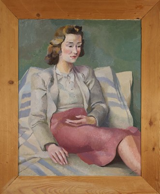 Lot Phoebe Peto Willetts (1917-1978) oil on canvas, portrait of a seated lady, signed Phoebe Dickinson and dated 1939, 63cm x 51cm, framed
