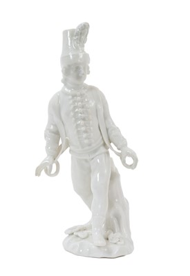 Lot Rare Meissen figure of a child sedan chair porter, modelled by P Reinecke, in the white, circa 1750