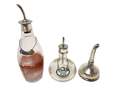 Lot 271 - Late Victorian silver-mounted bitters dasher bottle of onion form, and other items