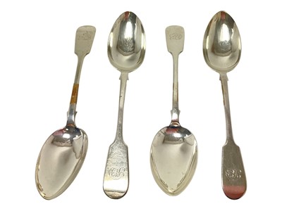 Lot 302 - Four Georgian tablespoons