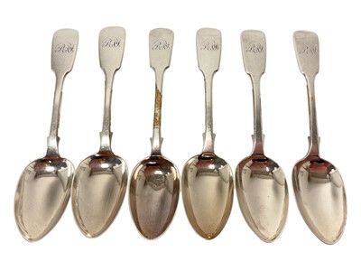 Lot 303 - Six Georgian silver dessert spoons