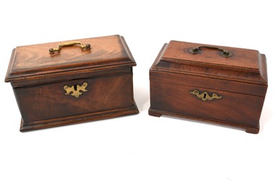 Lot 699 - Two Georgian mahogany tea caddies