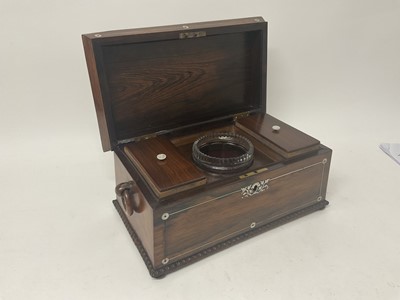 Lot 691 - Early Victorian rosewood sarcophagus shaped tea caddy