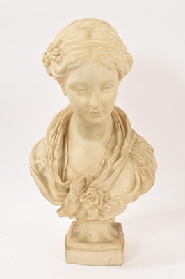 Lot 737 - Reconstituted marble bust of a young woman after Jean Louis-Gregoire (1840-1890)