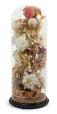 Lot 727 - Victorian flower display under glass dome