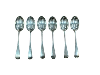 Lot 317 - Set of six Old English pattern dessert spoons, all at 10.62ozs