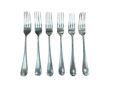Lot 318 - Set of six Hanoverian pattern forks, all at 14.80ozs.