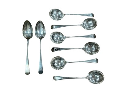 Lot 339 - Group of Georgian and later silver flatware, all at 18.24ozs.