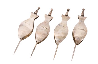 Lot 331 - Rare and unusual set of four 1930 silver lemon wedge squeezers, London 1930