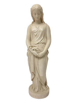 Lot 141 - Large Copeland Parian ware figure of Maidenhood, impressed marks, 55cm high