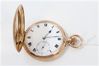 Lot 3305 - Gold (12ct) full hunter pocket watch