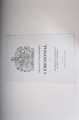 Lot 95 - Queen Elizabeth II – six Royal Ceremonials – including Service of Celebration to mark the 80th Birthday of HM The Queen, Diamond Wedding Anniversary