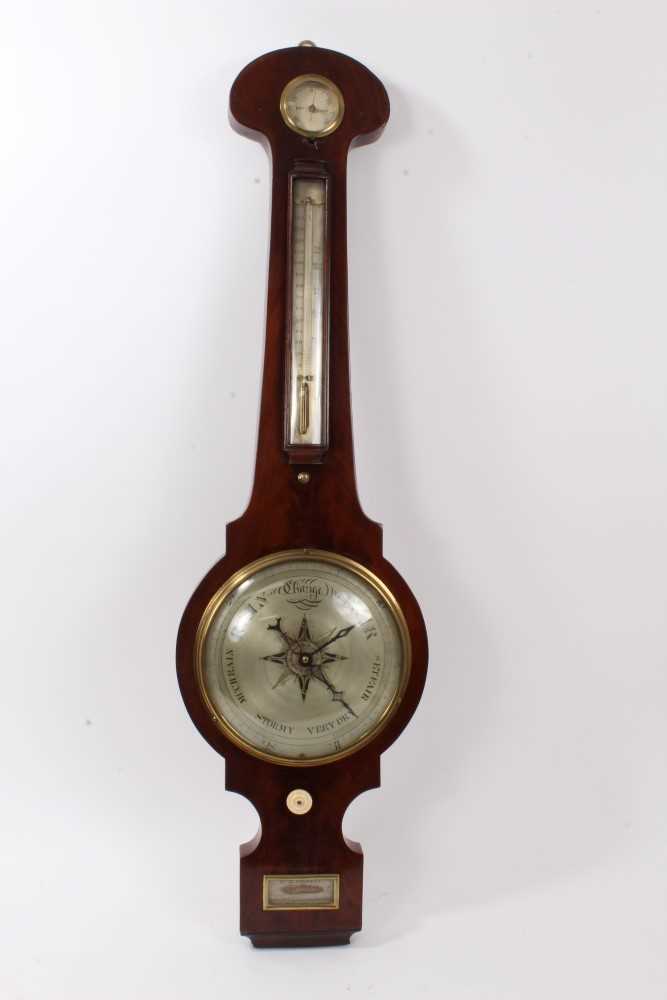 Lot 1278 - 19th century wall-mounted barometer, signed 'R. M. Barrett, Bromley Street Commercial Street East'