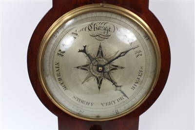 Lot 1278 - 19th century wall-mounted barometer, signed 'R. M. Barrett, Bromley Street Commercial Street East'