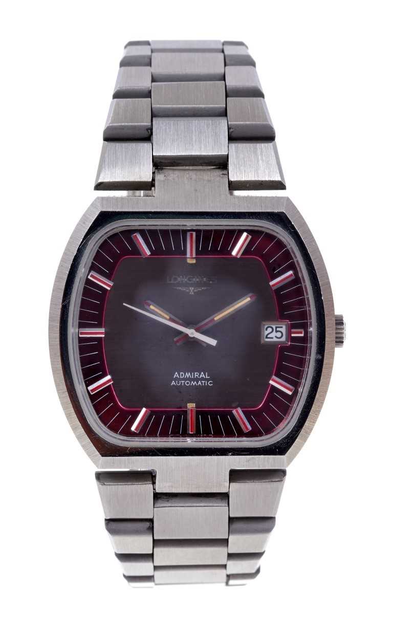 Lot 728 - 1970s Gentlemen’s Longines Admiral Automatic stainless steel wristwatch